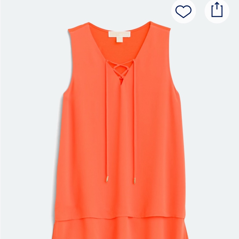 Michael Kors Vibrant Orange Tiered Blouse